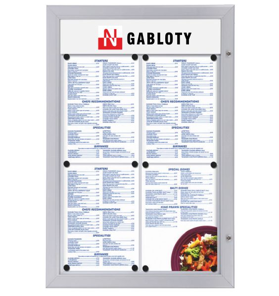 gablota na menu z miejscem na logo